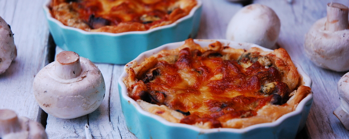 Tartoletki z pieczarkami i serem gorgonzola