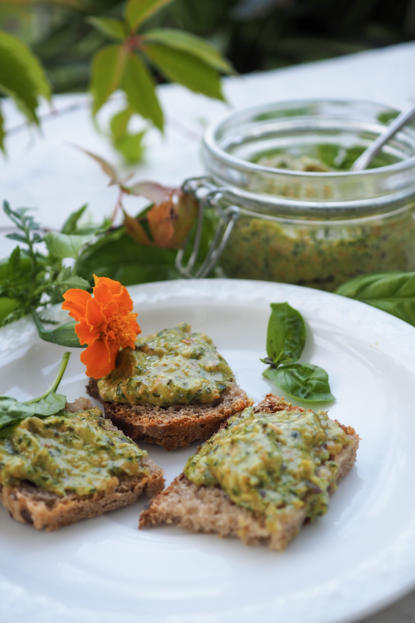 Pesto z natki pietruszki, bazylii i kolendry Kuchnia Breni