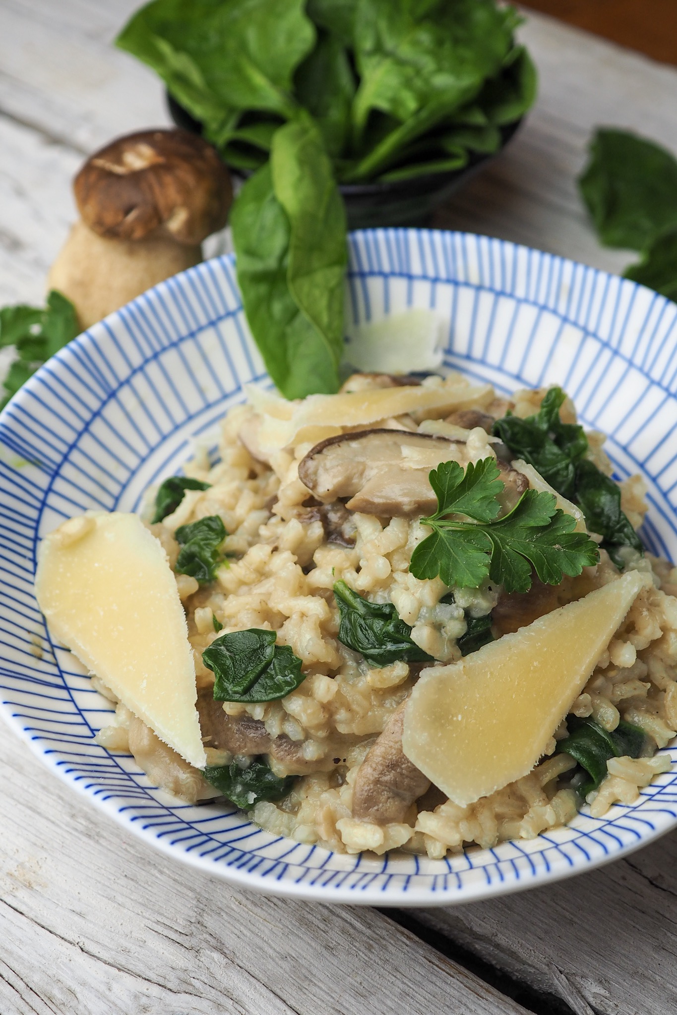 Risotto z prawdziwkami i szpinakiem